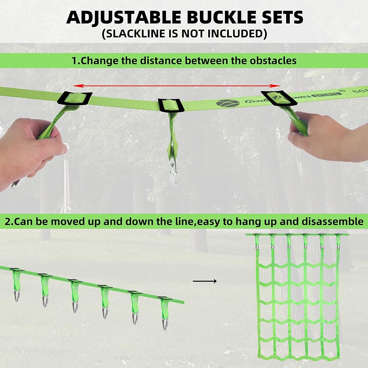 Ninja Line Rainbow Climbing Cargo Net Indoor/Outdoor Ribbon Net Green ...